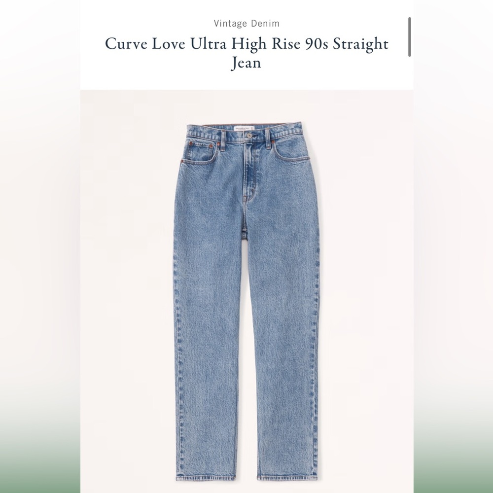Abercrombie & Fitch Curve Love Ultra High Rise 90s Straight Jean size 31 short
